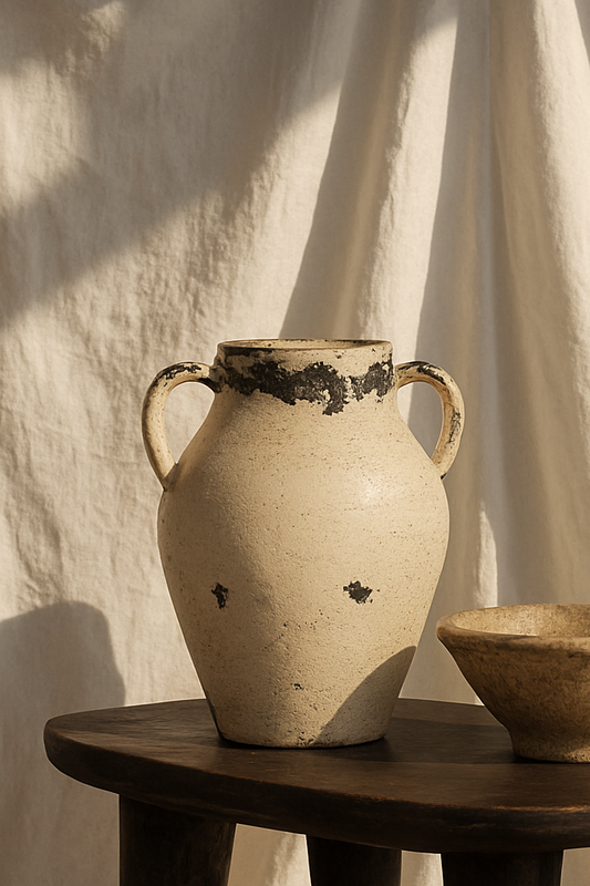 Distressed Antiqued Amphora – Noir Crest