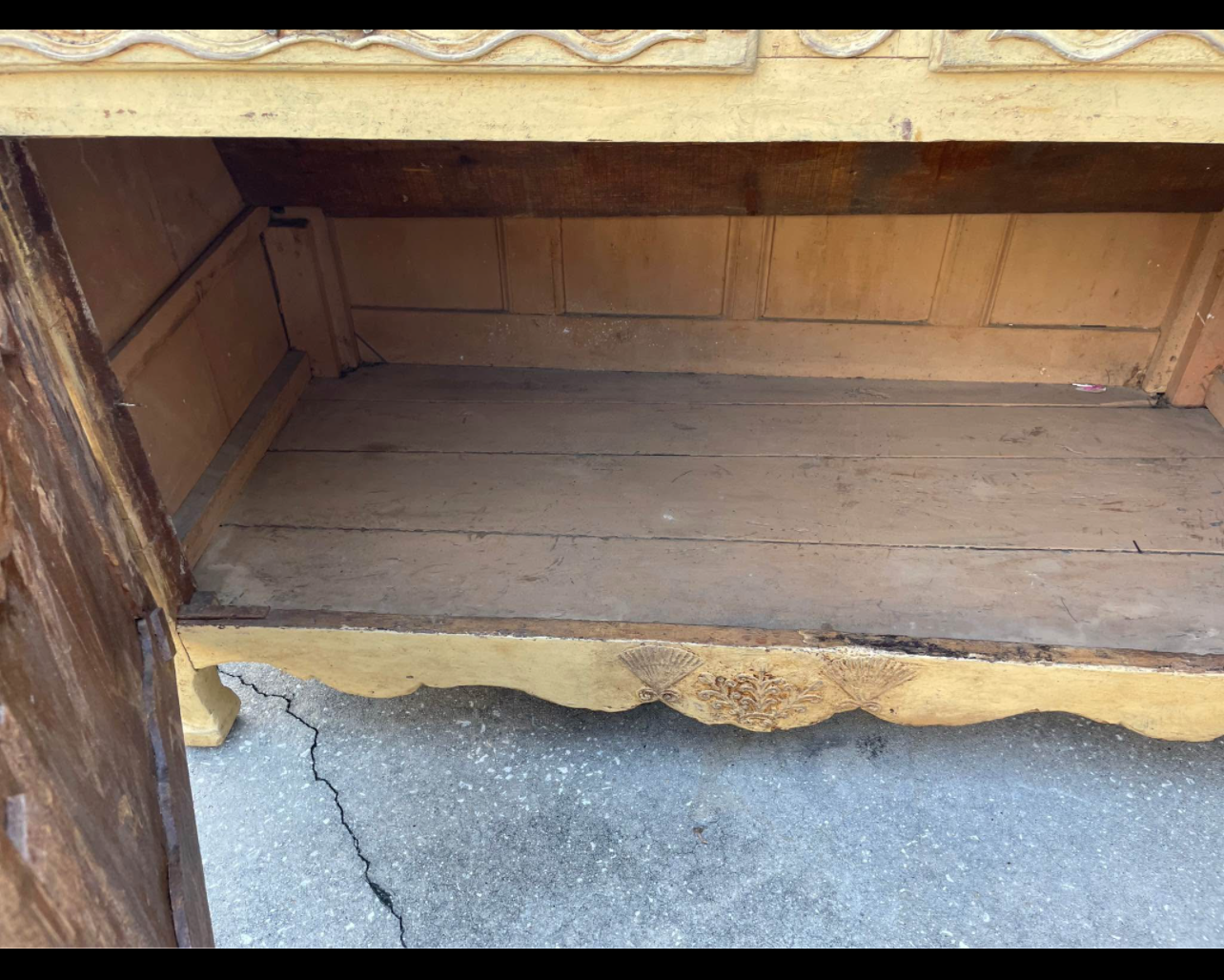 1800s French Provincial Hand Carved Buffet Cabinet